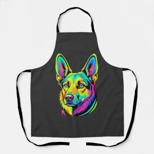 Kleurrijk Neon Hond Vector Portret Schort