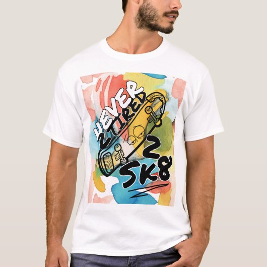 KLEURRIJK NOOIT 2 MOE 2 SK8 T-SHIRT (Voorkant)