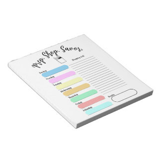 Kleurrijk notitieblok voor wekelijks maaltijdplan