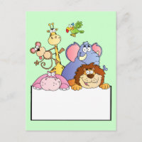 kleurrijk OERWOUD DIEREN bord cartoon grappig