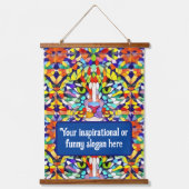 Kleurrijk Oerwoud Kat met eigen inspirerende / vun Hangend Wandkleed (Voorkant)