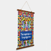 Kleurrijk Oerwoud Kat met eigen inspirerende / vun Hangend Wandkleed (Gebogen)