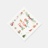 Kleurrijk Oh Wat leuk Schattige kerstfeestje Servet (Hoek)