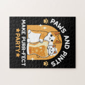 Kleurrijk Oktoberfest Kattenfeest - Pootjes en Pin Legpuzzel (Horizontaal)