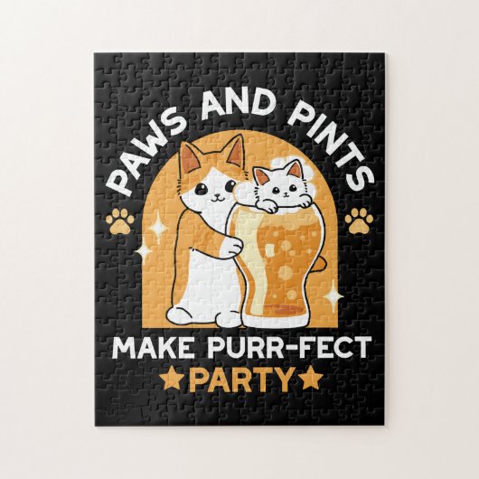 Kleurrijk Oktoberfest Kattenfeest - Pootjes en Pin Legpuzzel (Verticaal)