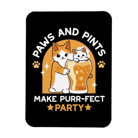 Kleurrijk Oktoberfest Kattenfeest - Pootjes en Pin Magneet (Verticaal)