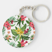 Kleurrijk Oleander Patroon Sleutelhanger (Achterkant)