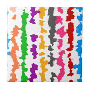 Kleurrijk Onregelmatig Abstract Ontwerp Wit Tegeltje