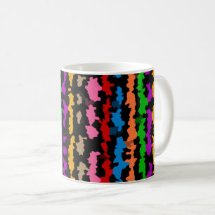 Kleurrijk onregelmatig abstract ontwerp zwart koffiemok