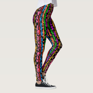 Kleurrijk onregelmatig abstract ontwerp zwart leggings