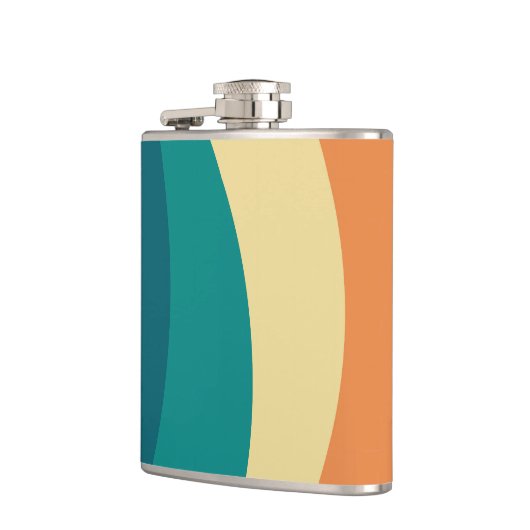 Kleurrijk ontwerp met retro-stijl heupfles (Links)