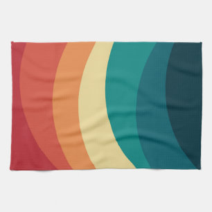 Kleurrijk ontwerp met retro-stijl theedoek