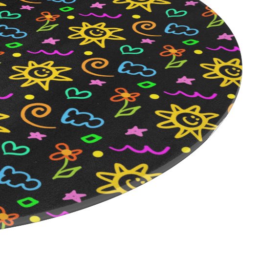 Kleurrijk ontwerp van achtergrond voor kinderen snijplank (Hoek)