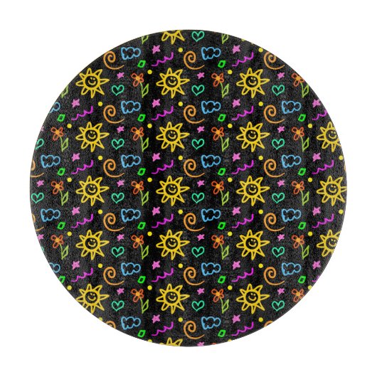 Kleurrijk ontwerp van achtergrond voor kinderen snijplank (Voorkant)