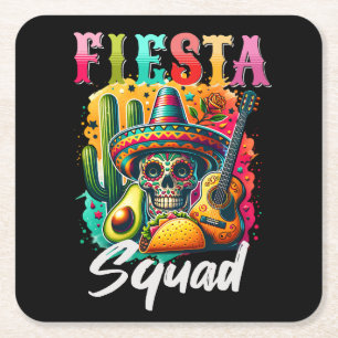 Kleurrijk ontwerp van de Cinco de Mayo Fiesta Squa Vierkante Kartonnen Onderzetter