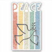 Kleurrijk ontwerp van de vredestekst sticker (Voorkant)