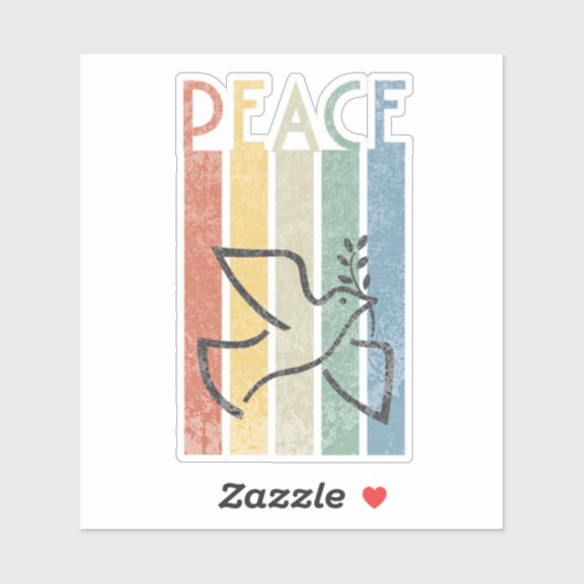 Kleurrijk ontwerp van de vredestekst sticker (Vel)