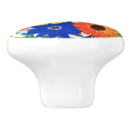 Kleurrijk ontwerp van Floral Hand Paint Girly Keramische Knop (Zijkant)