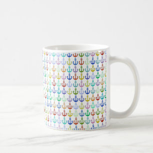 kleurrijk ontwerp van het ankerpatroon van de mari koffiemok
