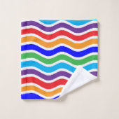 Kleurrijk, op maat gescheurd papiereffect bad handdoek (Wasdoekje)