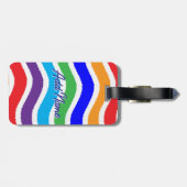 Kleurrijk, op maat gescheurd papiereffect bagagelabel (Achterkant horizontaal)