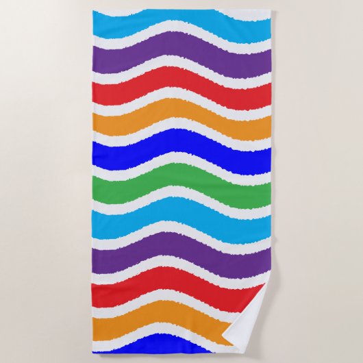 Kleurrijk, op maat gescheurd papiereffect strandlaken (Voorkant)