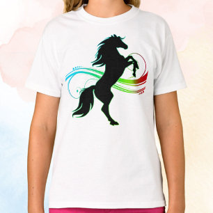 Kleurrijk opfokpaard Meisjes T-shirt
