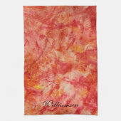 Kleurrijk Oranje Abstract schilderen  Theedoek (Verticaal)