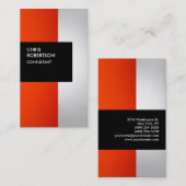 Kleurrijk Oranje grijs Visitekaartje met zwarte st (Voorkant / Achterkant)