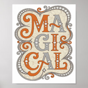 Kleurrijk Oranje MAGISCHE Statement Ontwerp Poster