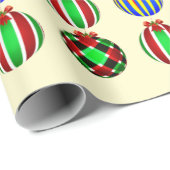Kleurrijk Ornament Kerst Cadeaupapier (Rol Hoek)