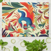 Kleurrijk Otomi Vogelpatroon Theedoek (Gevouwen)