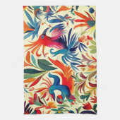 Kleurrijk Otomi Vogelpatroon Theedoek (Verticaal)