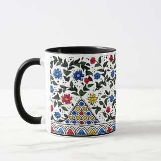 Kleurrijk Ottomaans Bloemmotief Wrap-Around Koffie Mok
