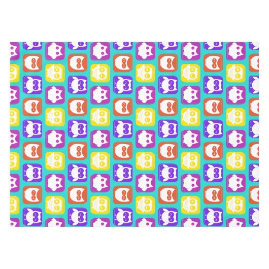 Kleurrijk owl patroon tafelkleed (Voorkant (Horizontaal))