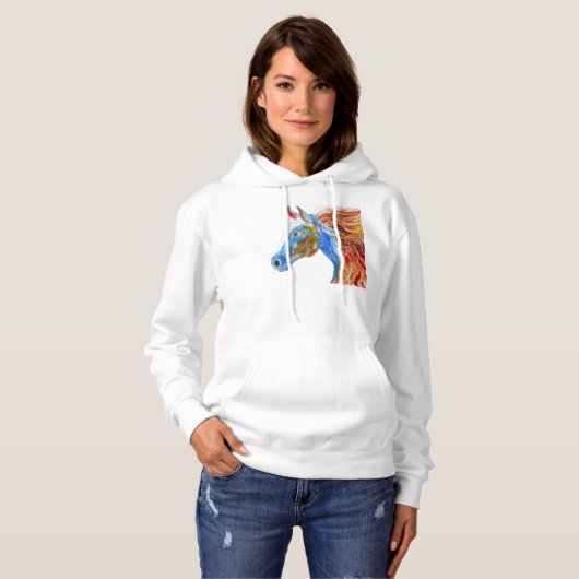 Kleurrijk Paard Hoodie (Voorkant volledig)