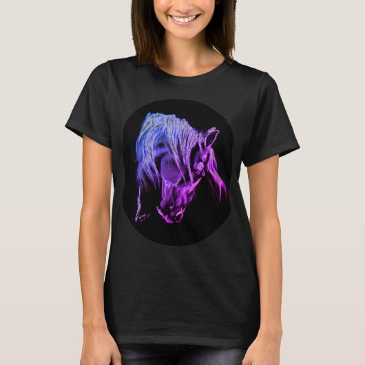 Kleurrijk paardenhoofd. t-shirt (Voorkant)