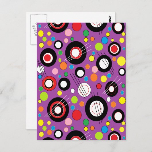 Kleurrijk Paars Briefkaart (Voorkant / Achterkant)