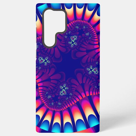 Kleurrijk Paars, roze en lichtblauw fractal Samsung Galaxy Hoesje (Achterkant)