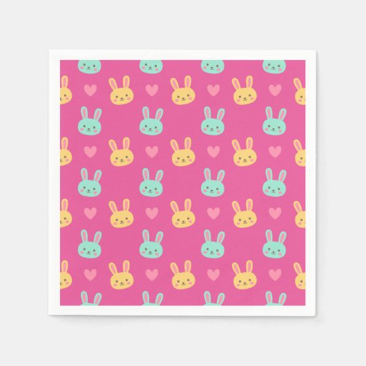 Kleurrijk paashaas patroon | Papieren Servetten (Voorkant)