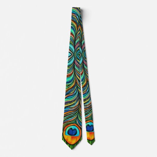 Kleurrijk pacock Firebird Feather Painting Stropdas (Voorkant)
