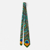 Kleurrijk pacock Firebird Feather Painting Stropdas (Achterkant)