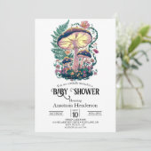 Kleurrijk paddenstoel Baby shower Kaart (Staand voorkant)