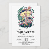 Kleurrijk paddenstoel Baby shower Kaart (Voorkant / Achterkant)