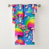 Kleurrijk paddenstoel naadloos patroon bad handdoek (Insitu)