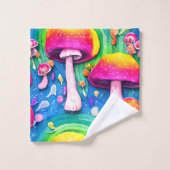 Kleurrijk paddenstoel naadloos patroon bad handdoek (Wasdoekje)