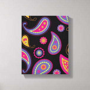Kleurrijk Paisley naadloos patroon Canvas Afdruk