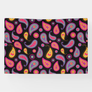 Kleurrijk Paisley naadloos patroon Spandoek