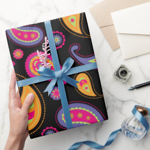 Kleurrijk paisley patroon cadeaupapier