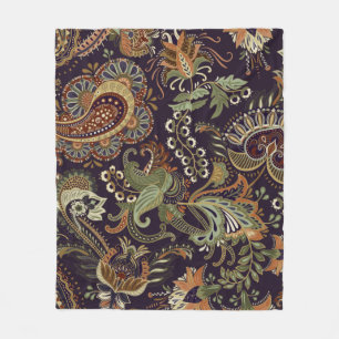 Kleurrijk Paisley-patroon. Etnische  achtergrond Fleece Deken
